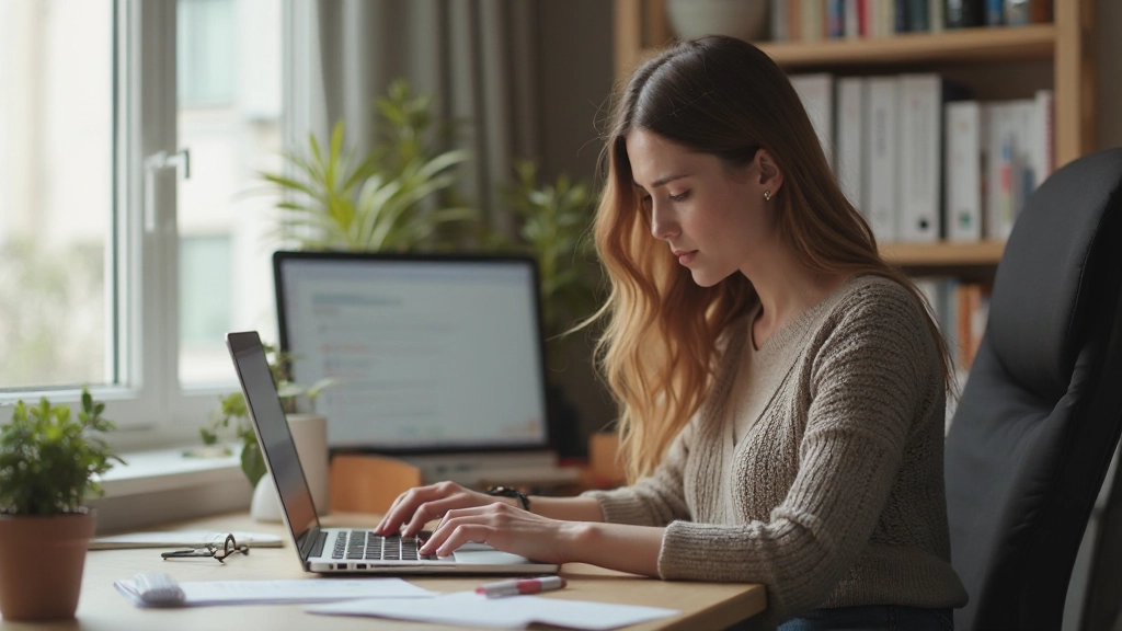 Специалист настраивает рабочее пространство для удалённой работы