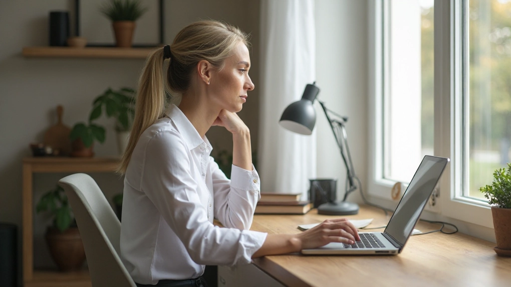 Профессиональное рабочее пространство с ноутбуком, естественным освещением и организованным столом