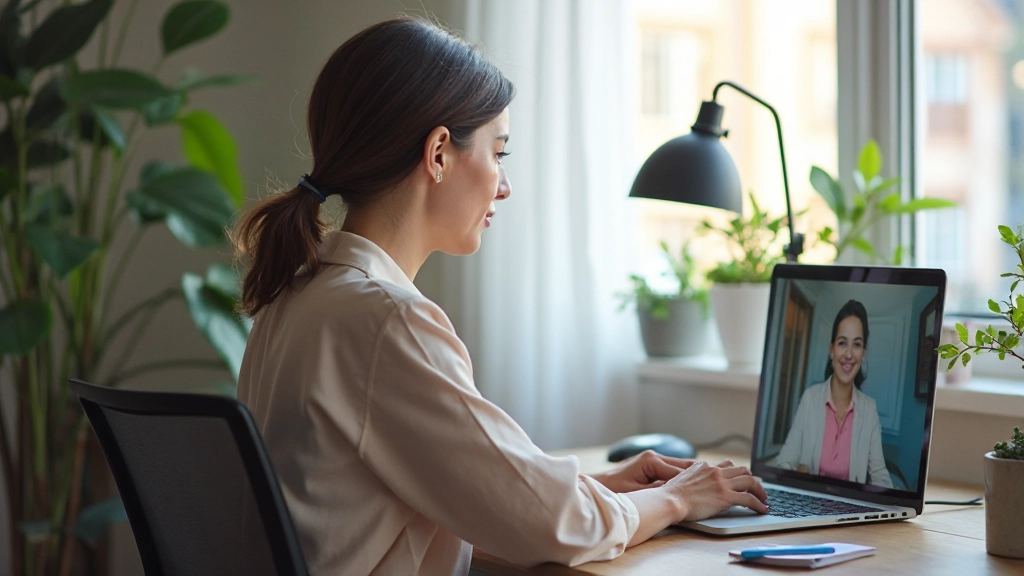 Профессиональное рабочее место с ноутбуком и коммуникационными инструментами